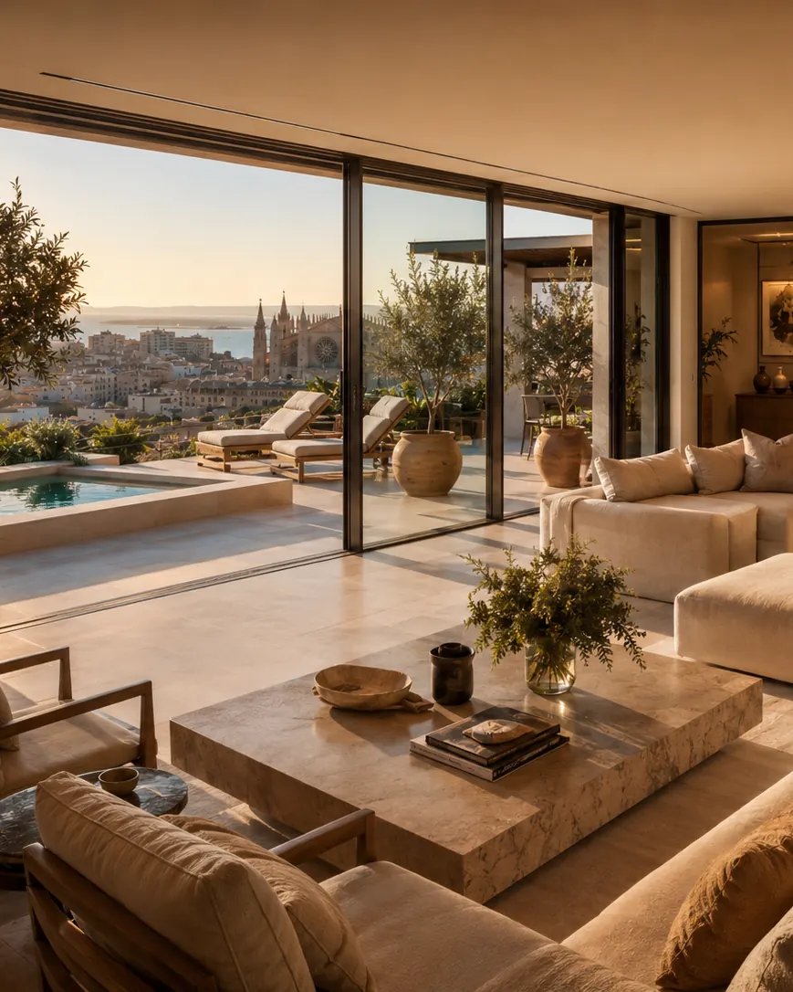 Interior de un ático rehabilitado en Palma